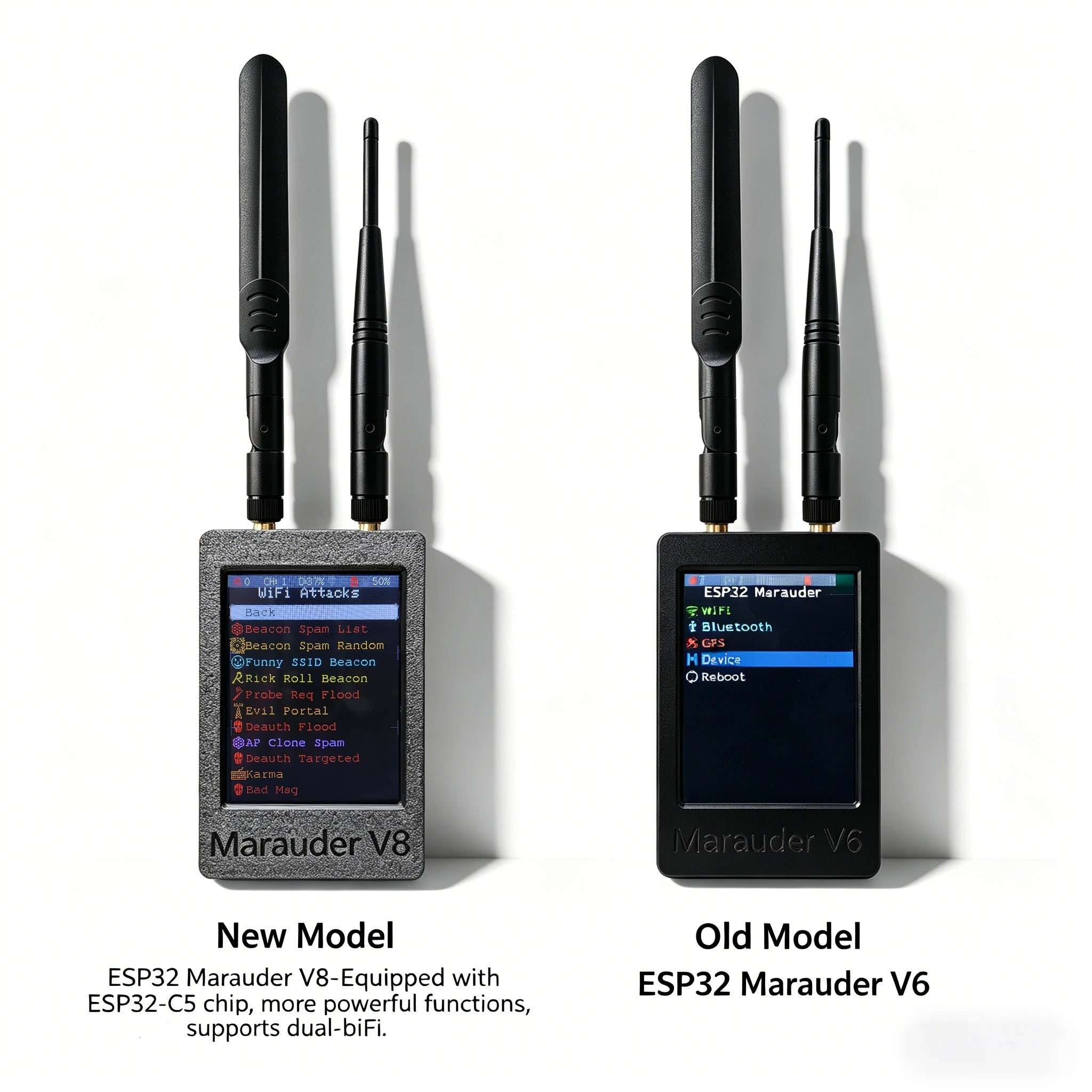 ESP32 Marauder V8 ESP32-C5 Device 2.8 Inch Touch Display Dual Band WiFi Bluetooth GPS Support 2.4G & 5G Signal Wireless Tool