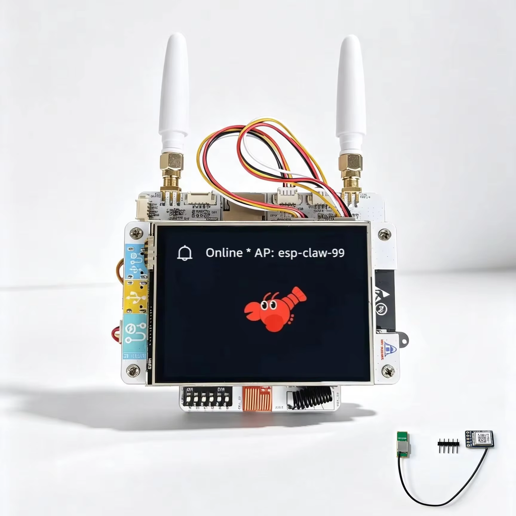 NM-CYD-ESP-Claw-C5 New AI Agent Board with 2.8″ TFT LCD Touchscreen with ESP32-C5 Support NM-RF-HAT Dual Band WiFi IoT Mainboard