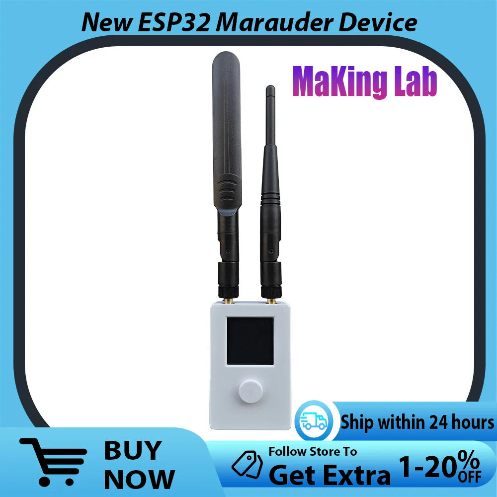 New Mar-X-Auder Mini ESP32 Marauder Device Wi-Fi Bluetooth Offensive And Defensive Tools Enable Secure& Reliable Wireless