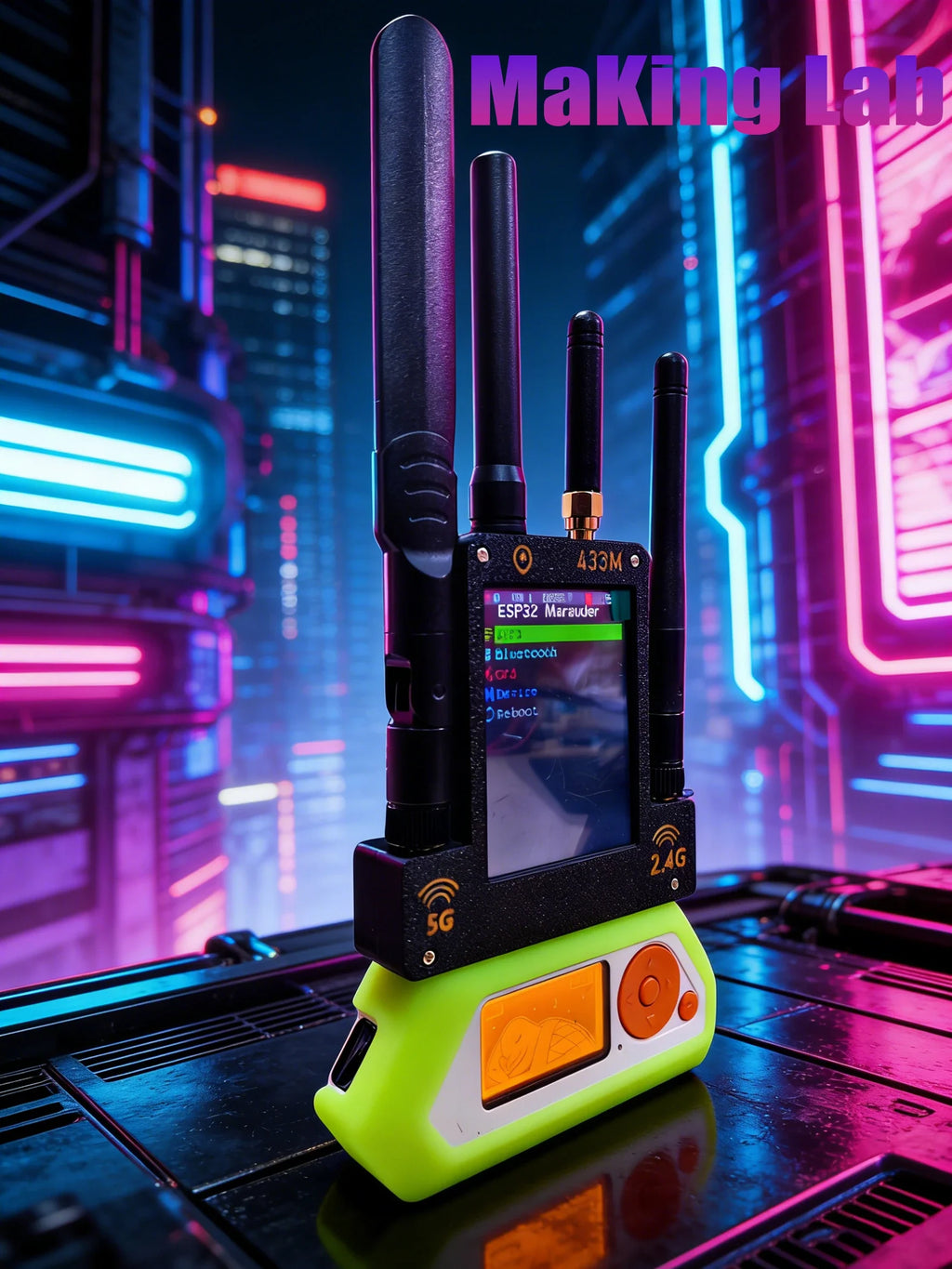 Flipper Zero 5Gwifi Module 4-in-1: 433M (CC1101) / ESP32-C5 Predator Module / GPS Positioning Module / 2.8-inch Screen Predator