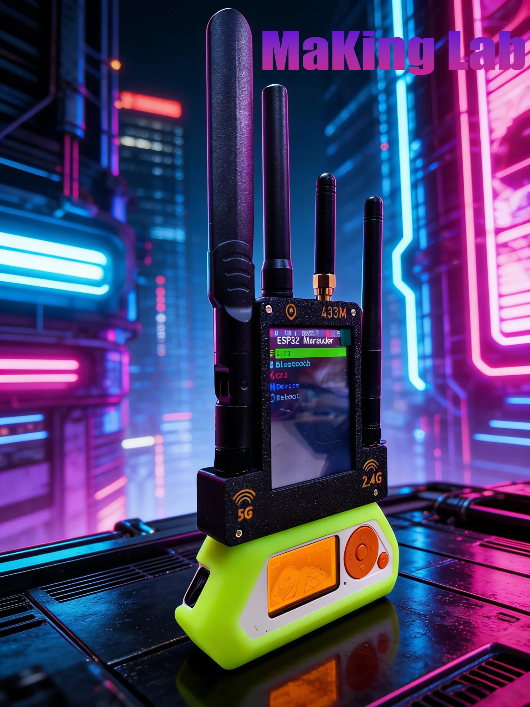 Flipper Zero 5Gwifi Module 4-in-1: 433M (CC1101) / ESP32-C5 Predator Module / GPS Positioning Module / 2.8-inch Screen Predator