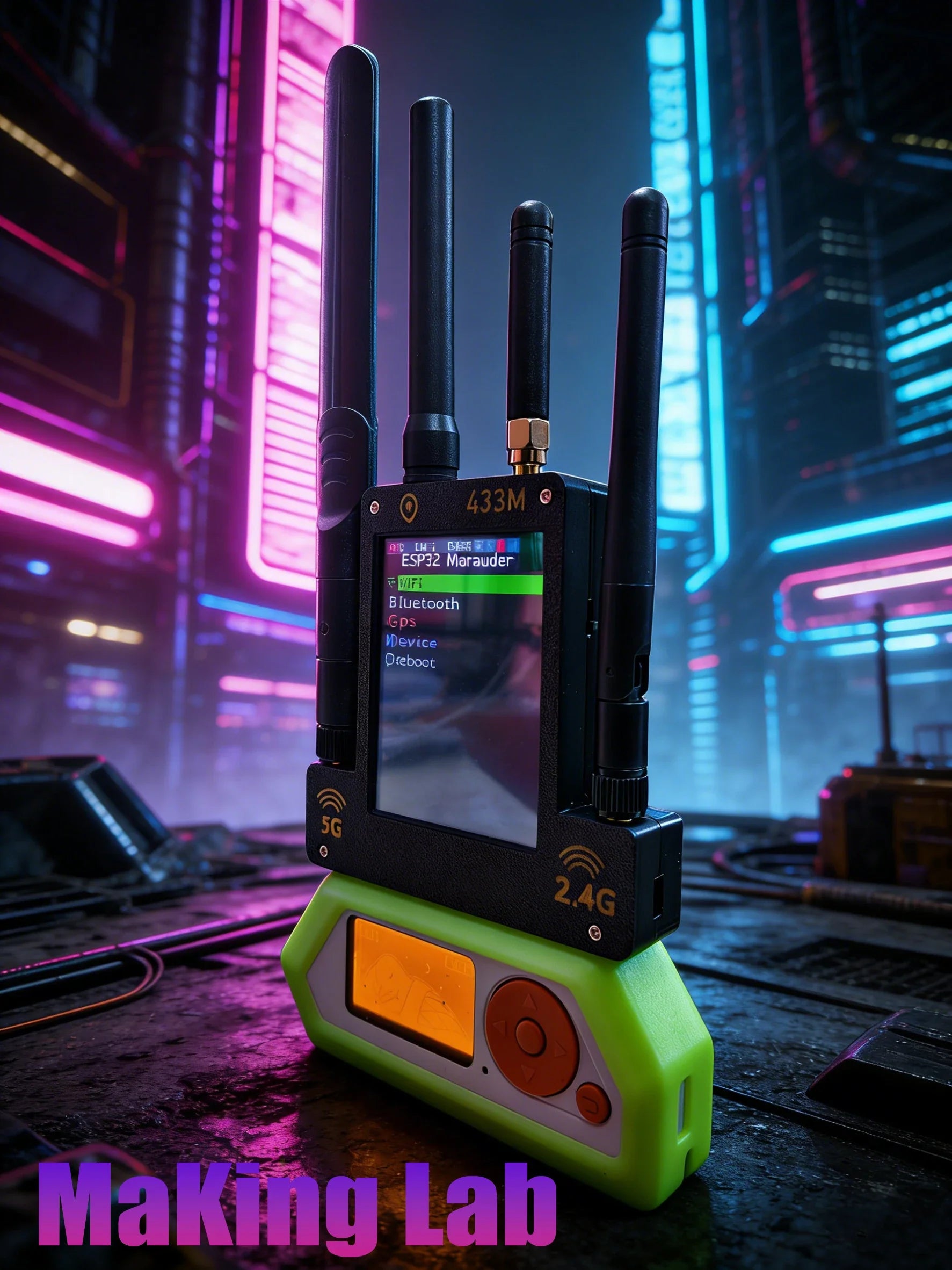 Flipper Zero 5Gwifi Module 4-in-1: 433M (CC1101) / ESP32-C5 Predator Module / GPS Positioning Module / 2.8-inch Screen Predator